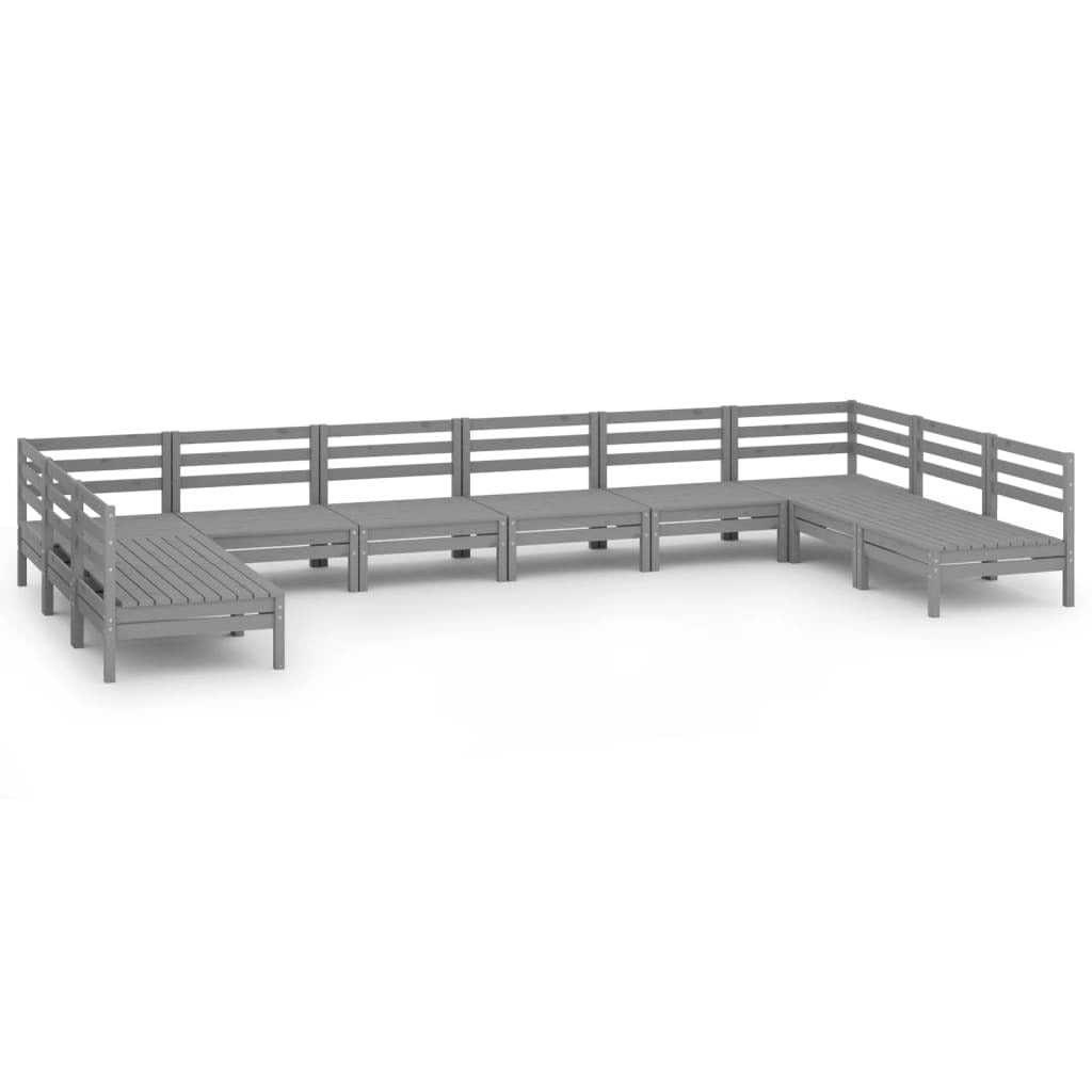 Salon de jardin modulable en pin gris