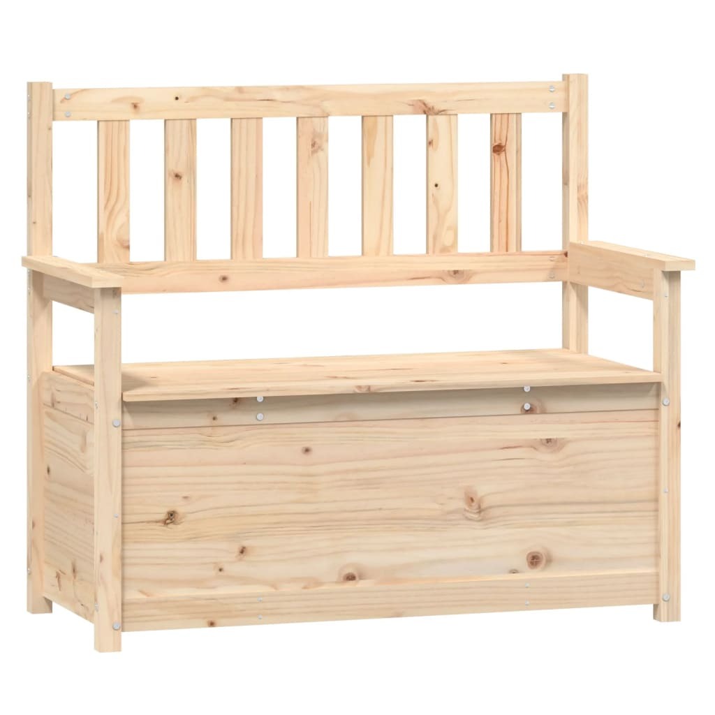 Grand banc de rangement en pin naturel