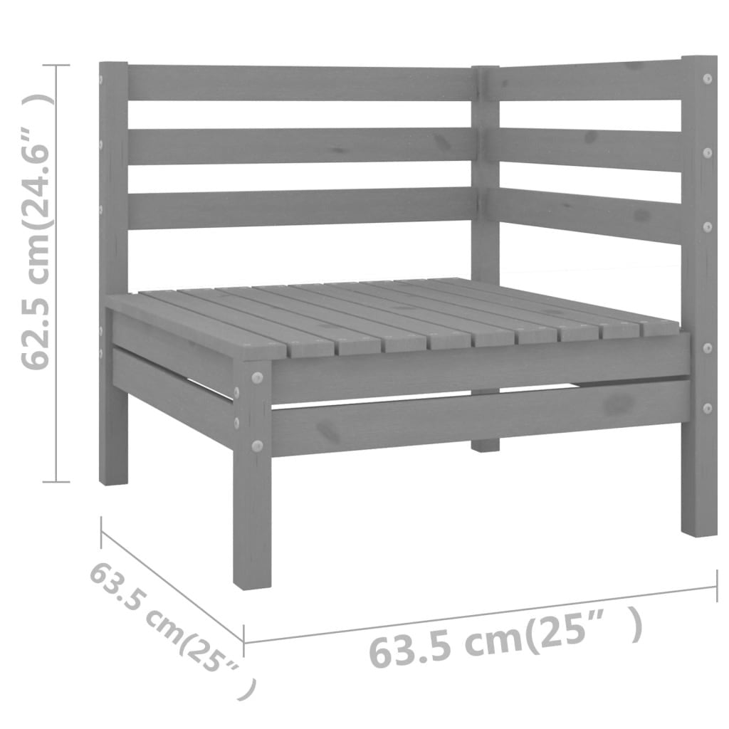 Salon de jardin modulable en pin gris