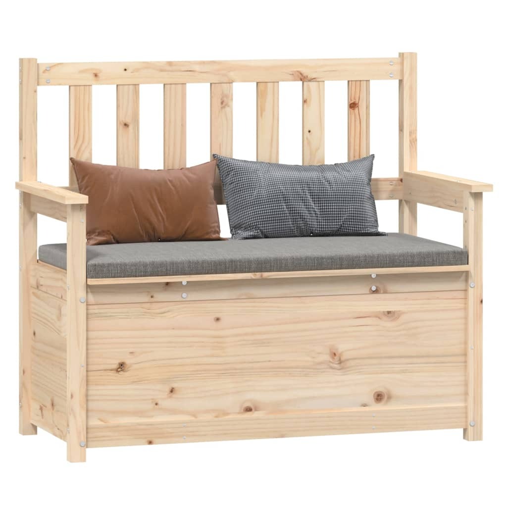 Grand banc de rangement en pin naturel