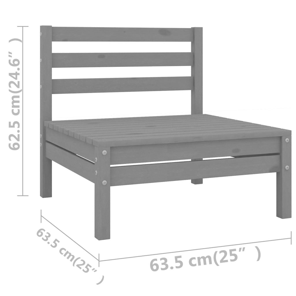 Salon de jardin modulable en pin gris