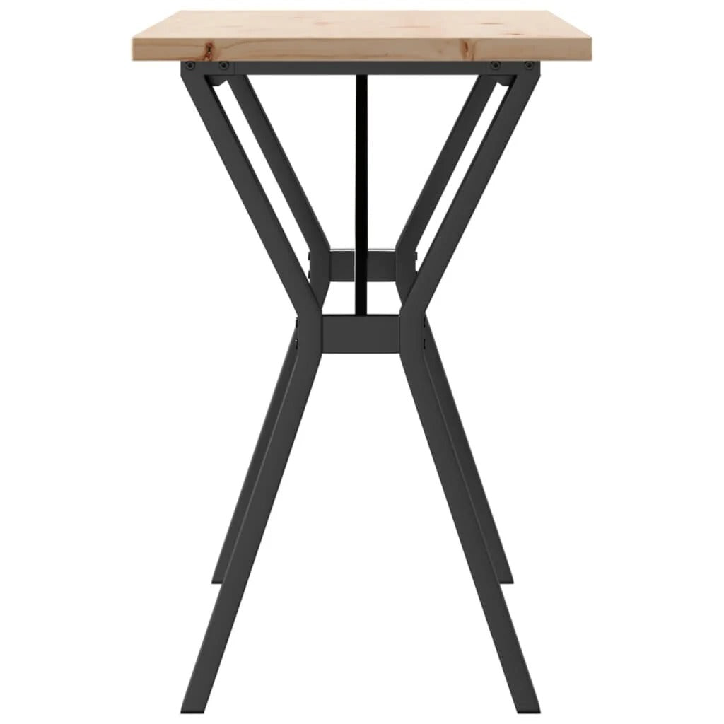 Table à manger en bois de pin et acier