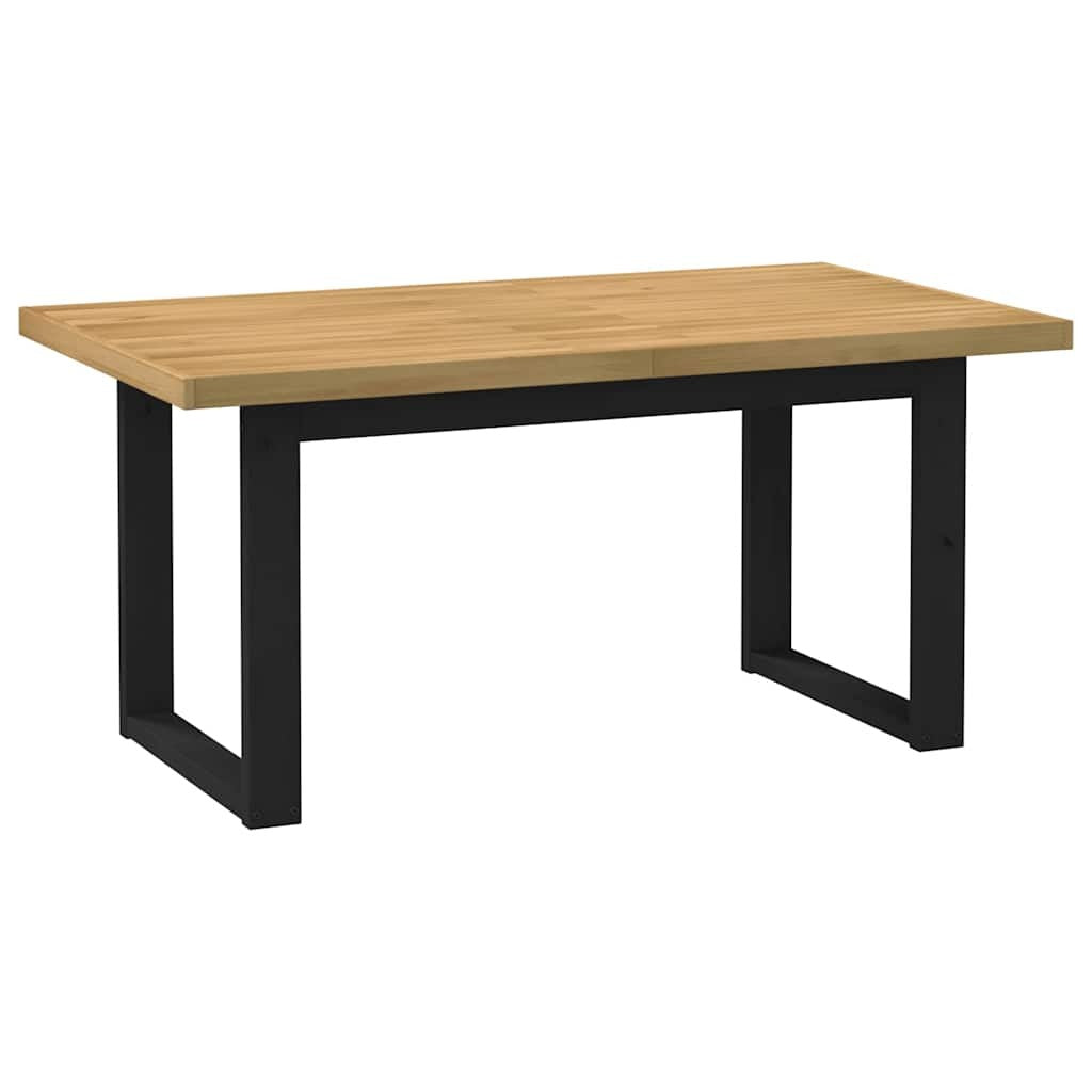 Table à manger en bois de pin naturel et noir
