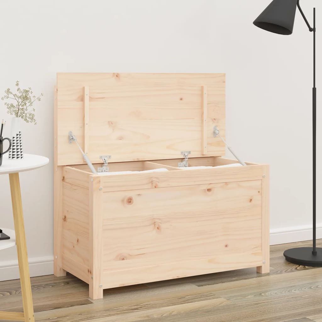 Banc de rangement en pin naturel