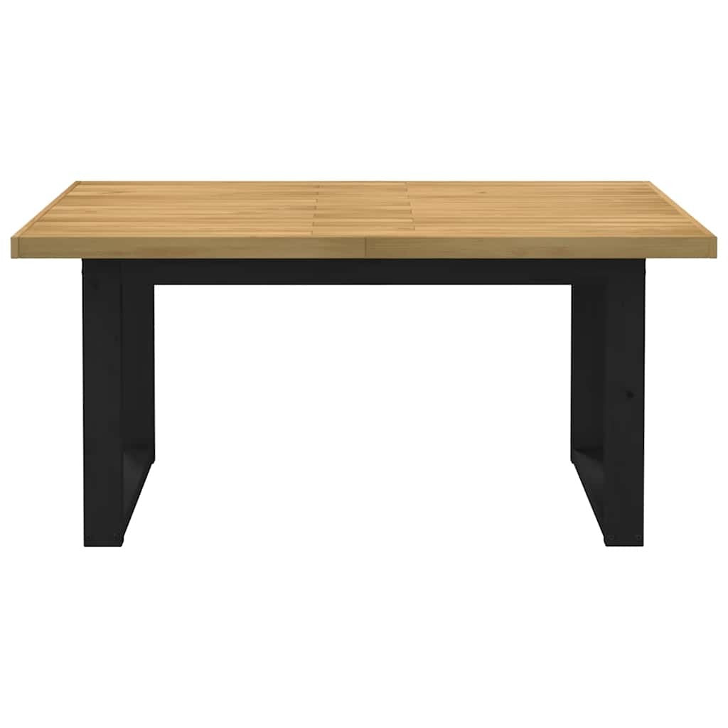 Table à manger en bois de pin naturel et noir