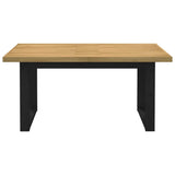 Table à manger en bois de pin naturel et noir