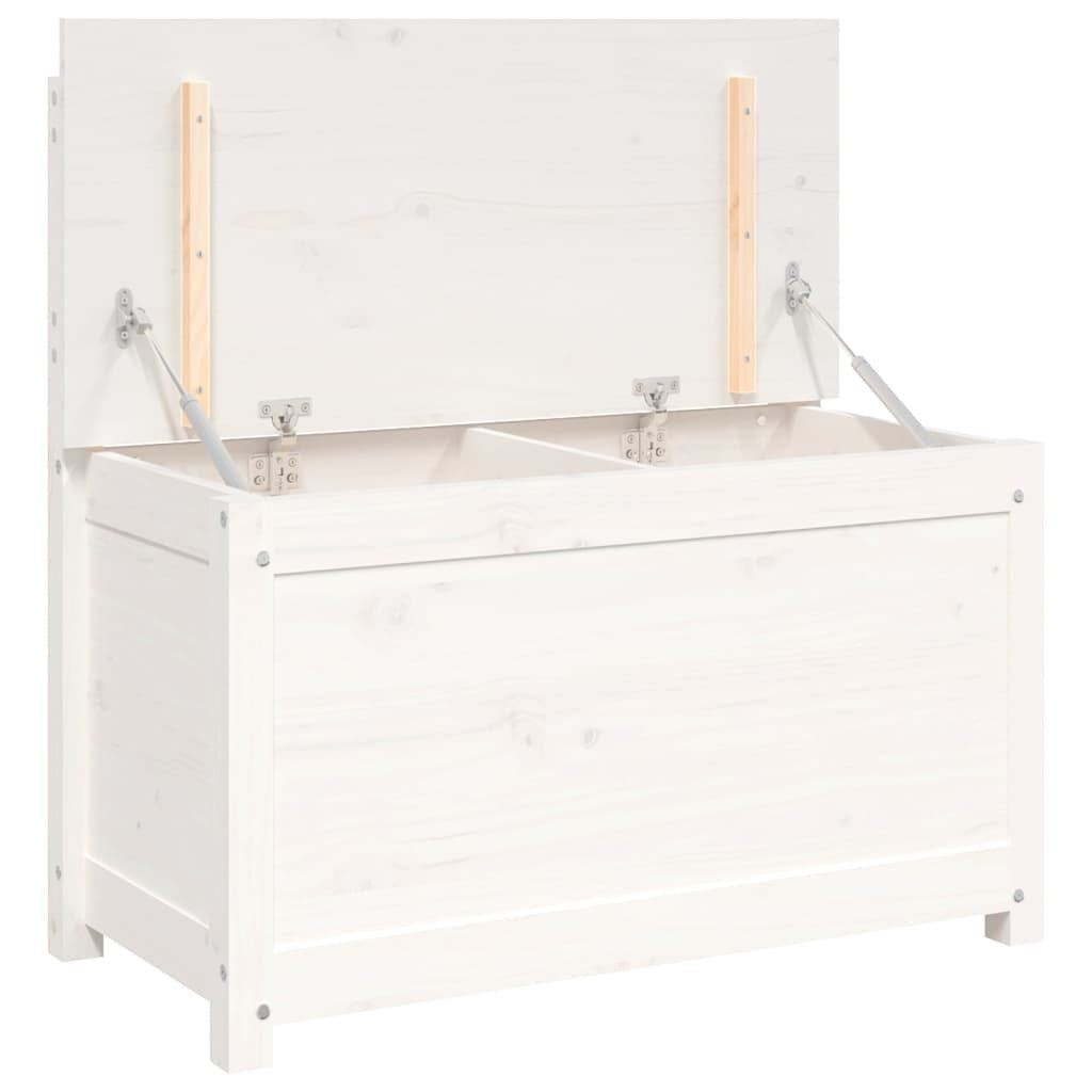 Banc de rangement blanc en pin massif