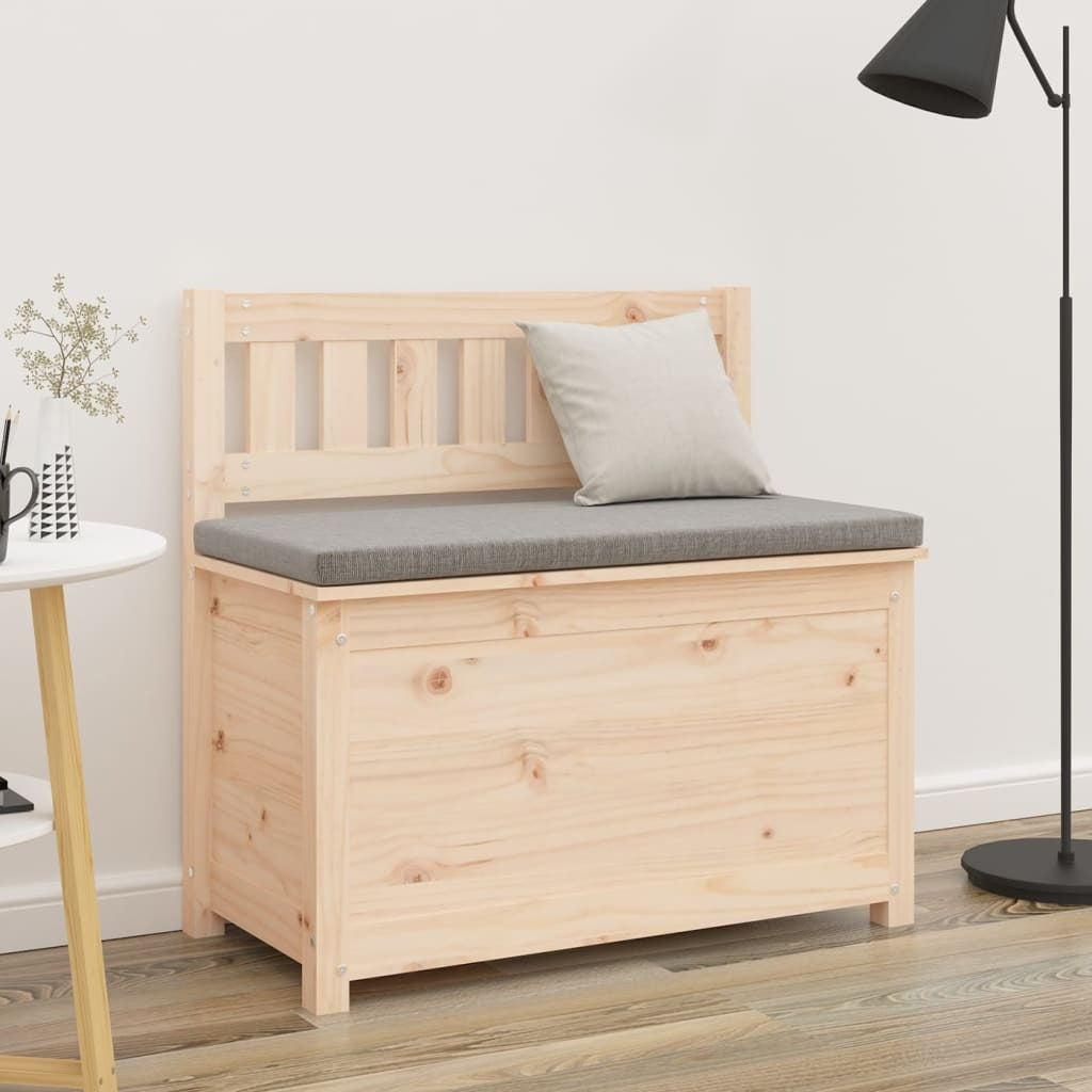 Banc de rangement en pin naturel