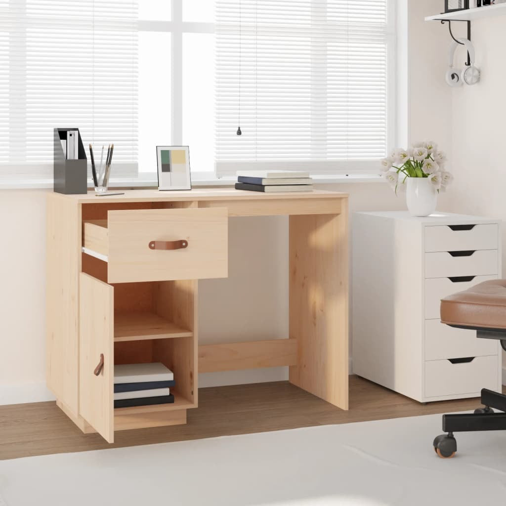 Bureau en pin massif naturel