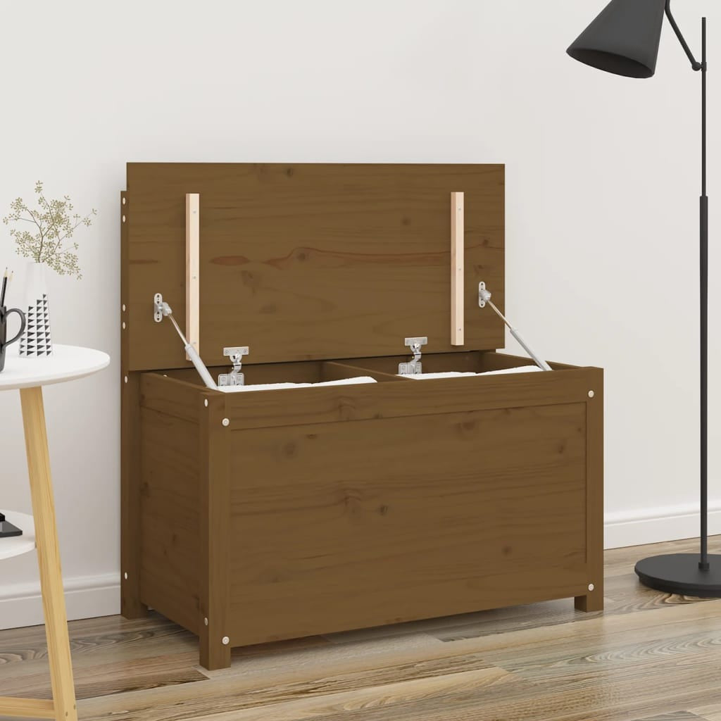 Banc de rangement miel en pin