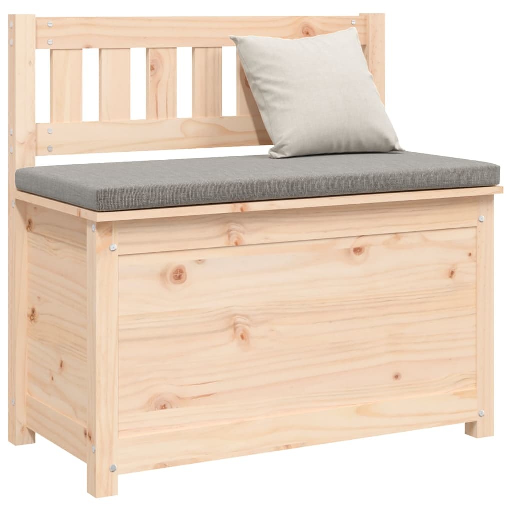 Banc de rangement en pin naturel