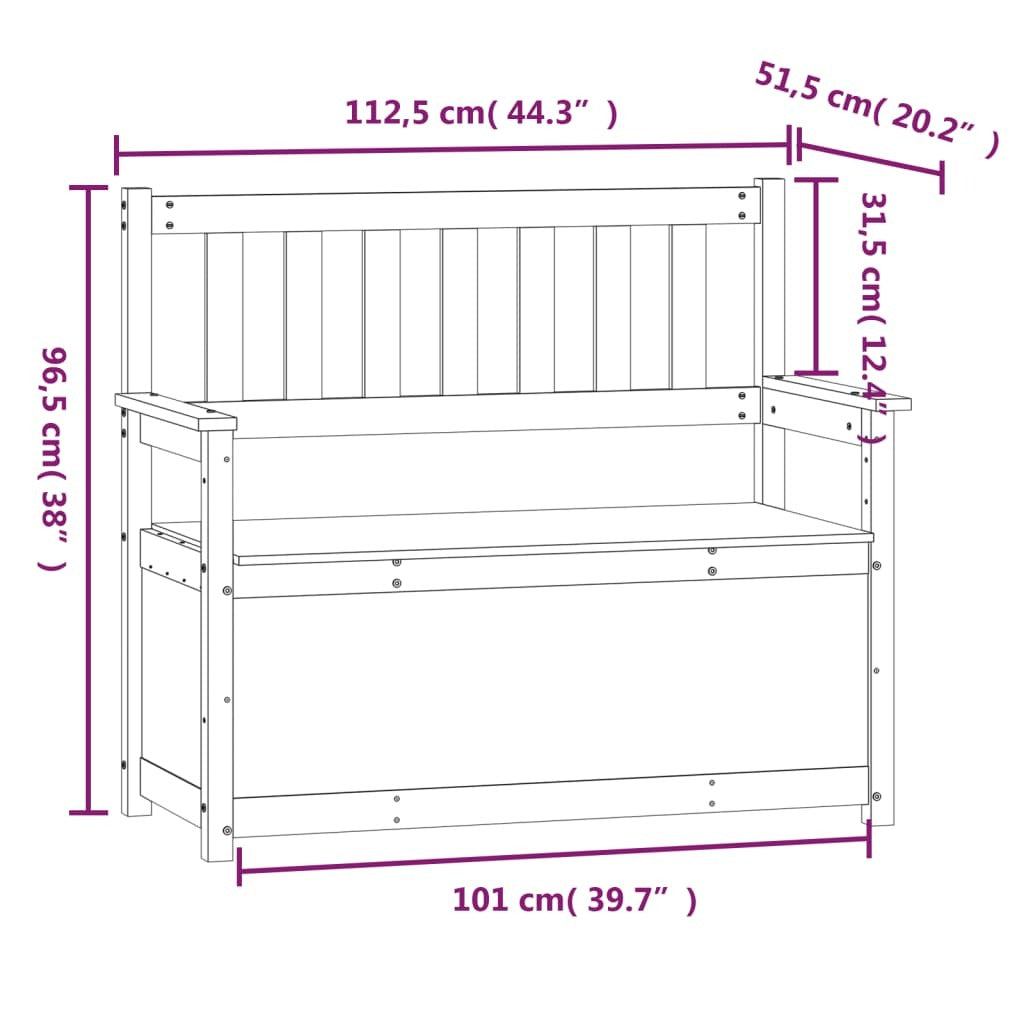 Grand banc de rangement en pin naturel