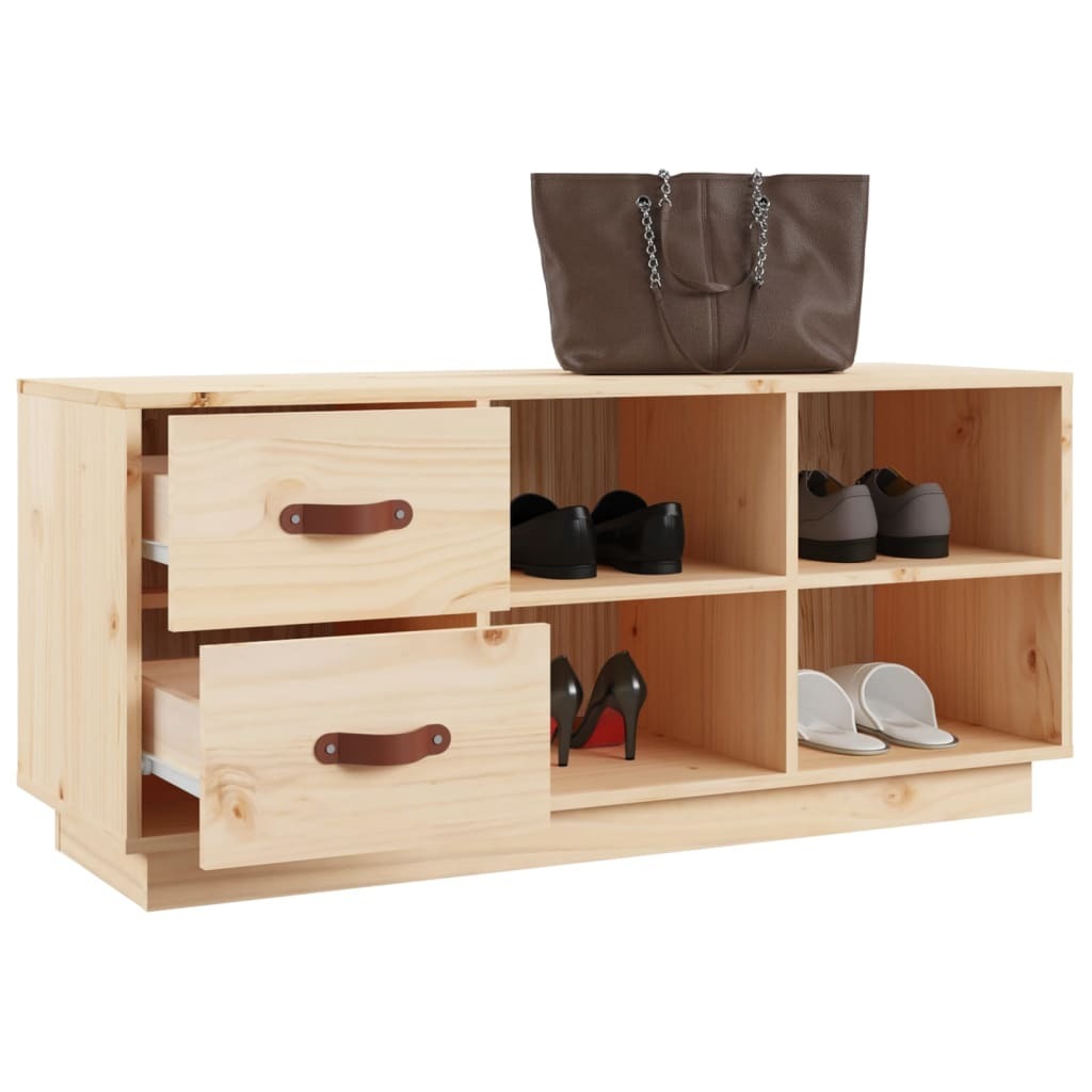 Banc à chaussures en pin naturel