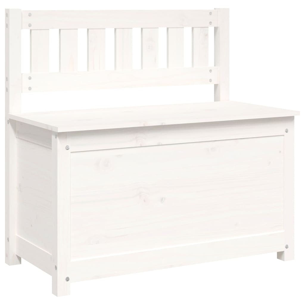 Banc de rangement blanc en pin massif