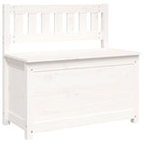 Banc de rangement blanc en pin massif