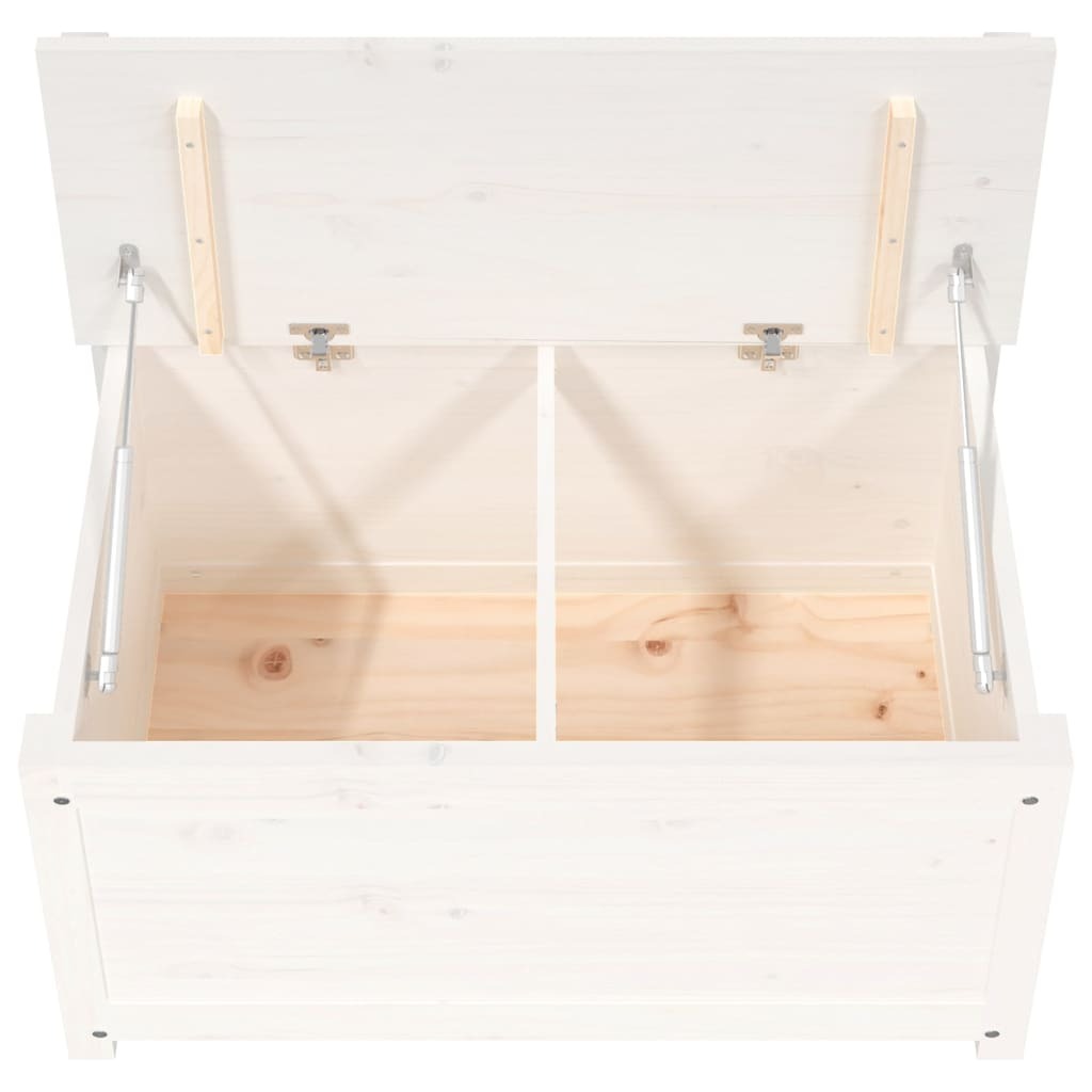 Banc de rangement blanc en pin massif