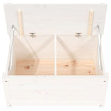Banc de rangement blanc en pin massif