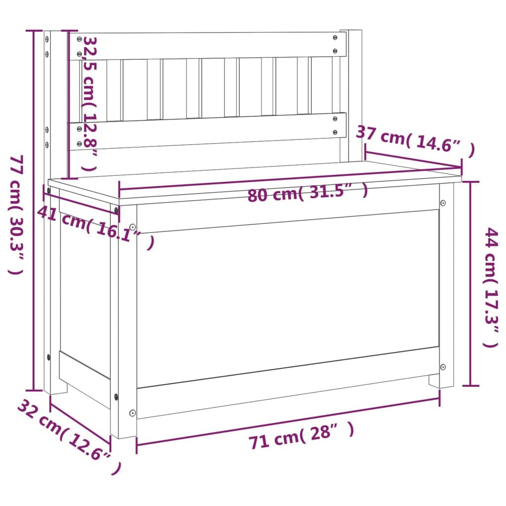 Banc de rangement miel en pin